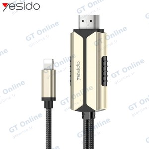 Adaptateur Lightning vers HDMI Yesido HM13 Ultra HD Or