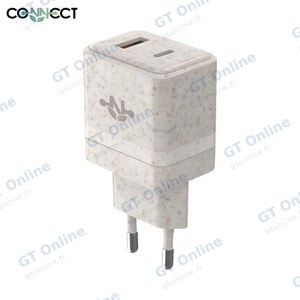 Chargeur Secteur Multi CONNECT MC-CD33WB Eco-Friendly (Type-C + USB) 33W Beige