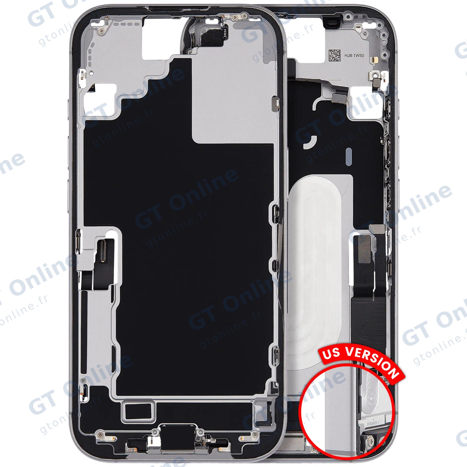 Châssis pour Apple iPhone 17 (version US, origine d'occasion — grade B, blanc)
