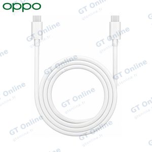 Câble Data USB-C vers USB-C Oppo DL149 65W 8A (1m) Blanc