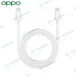 Câble Data USB-C vers USB-C Oppo DL149 65W 8A (1m) Blanc