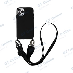 Coque Silicone avec Bandoulière Apple iPhone 13 Pro Max (#1) Noir