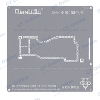 Pochoir de rebillage Qianli Bumblebee QS130 pour Xiaomi 10 Ultra (couche intermédiaire)
