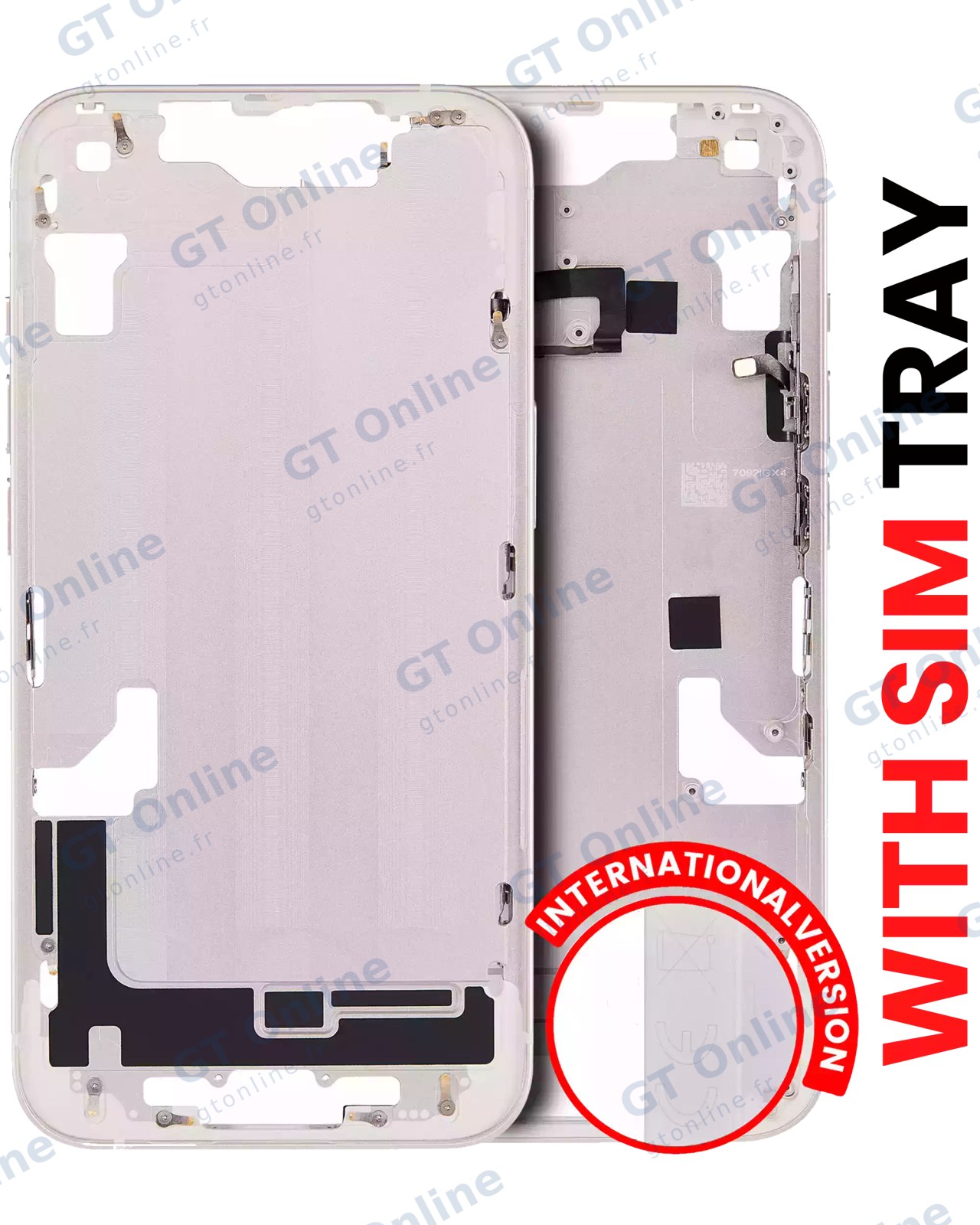 Châssis pour Apple iPhone 14 (version EU, compatible premium, lumière stellaire)
