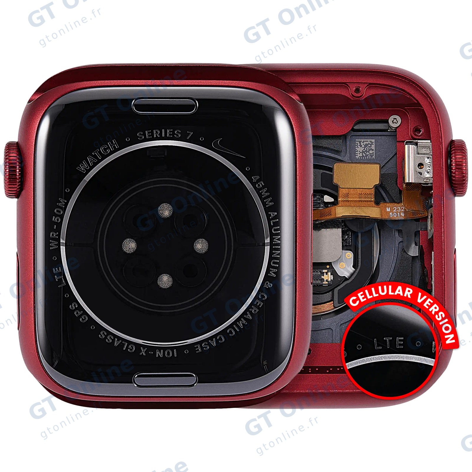 Châssis pour Apple Watch Series 7 (45MM) (origine d'occasion — grade A, Cellular Version, Aluminum / Red)