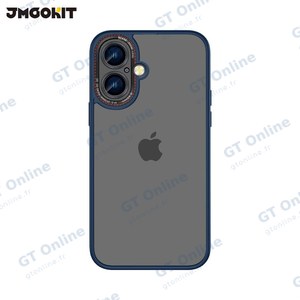 Coque de Protection Canon Lens JMGOKIT pour Apple iPhone 16 Bleu