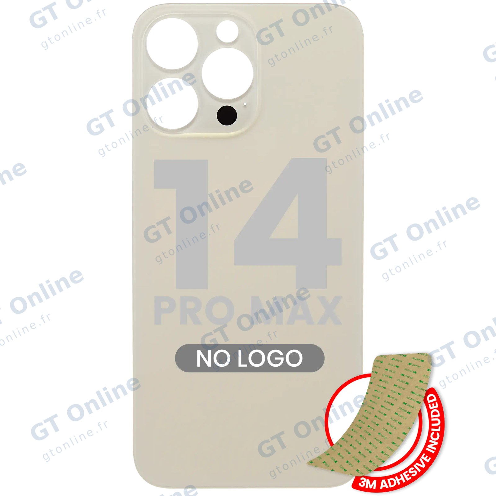 Vitre arrière pour Apple iPhone 14 Pro Max (No Logo / Large Camera Hole, or)