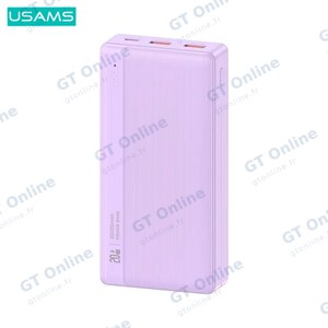 Batterie Externe Power Bank Usams US-CD204 PB71 20000mAh PD 20W QC3.0 Violet