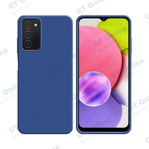 Coque Silicone Compatible pour Samsung Galaxy A03s A037 (#16) Bleu Marine