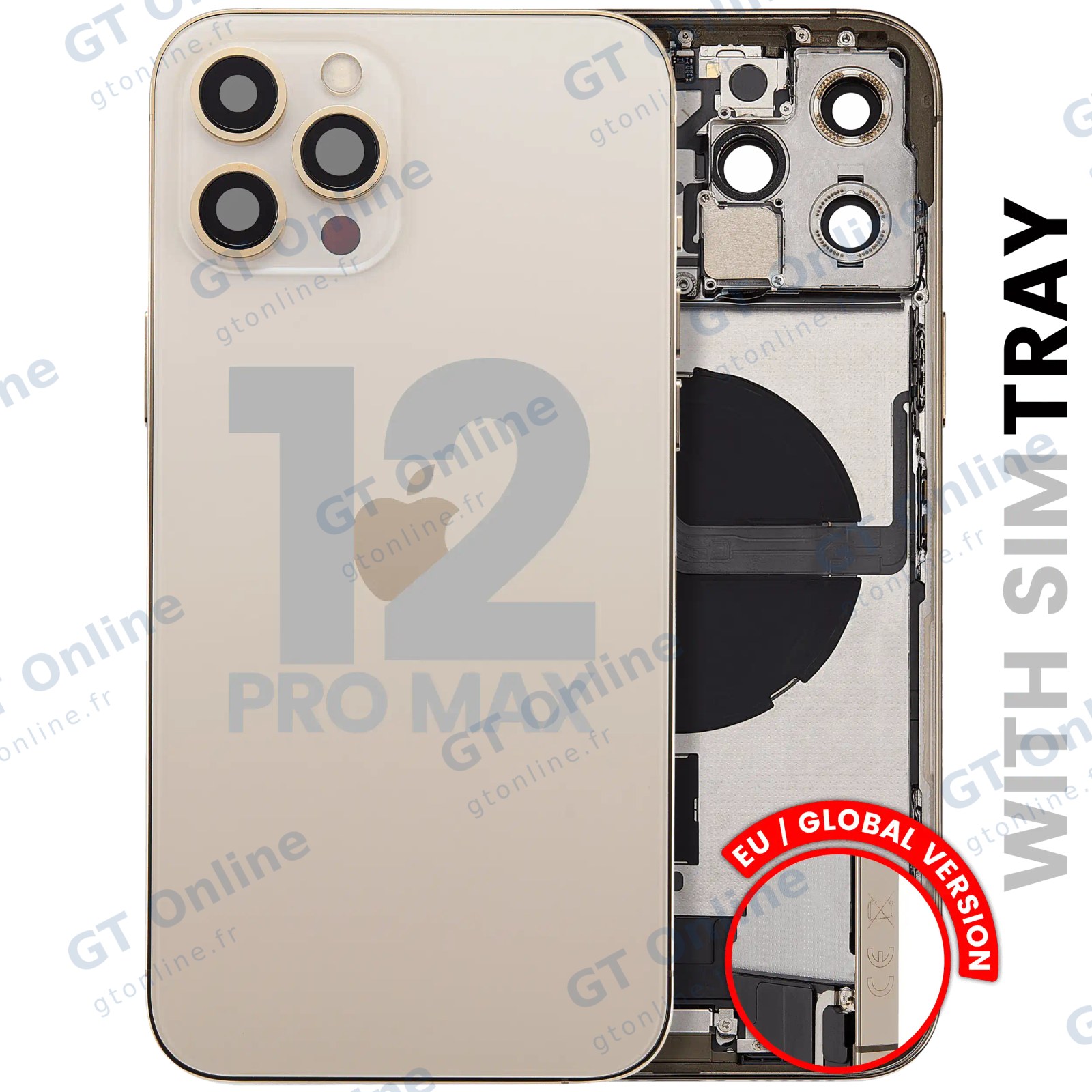 Châssis pour Apple iPhone 12 Pro Max (version EU, origine d'occasion — grade B, or)