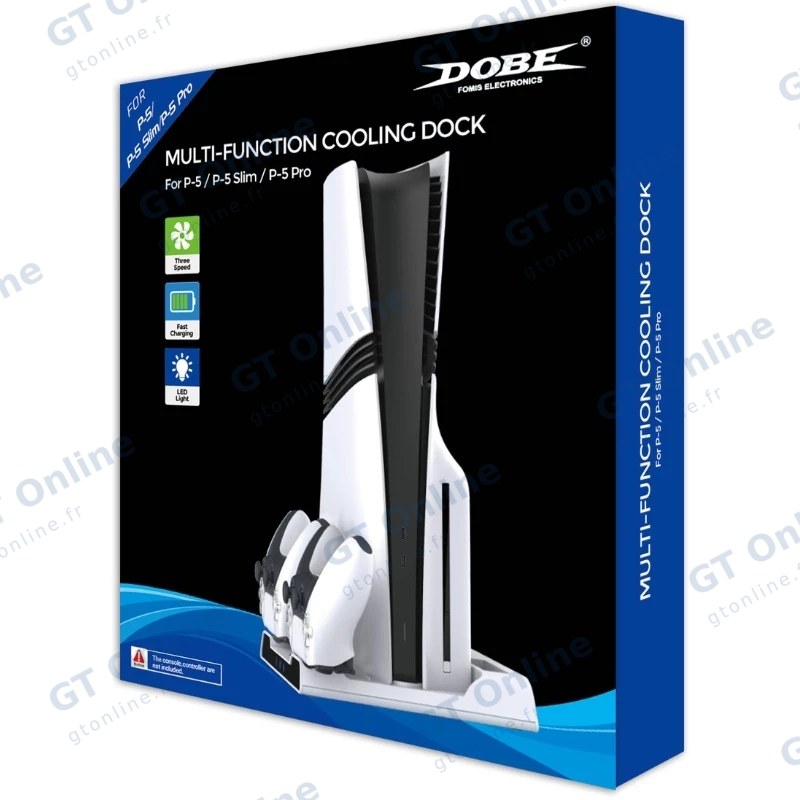 Station multifonction pour PlayStation 5 avec ventilation et charge de 2 manettes DOBE TP5-0599