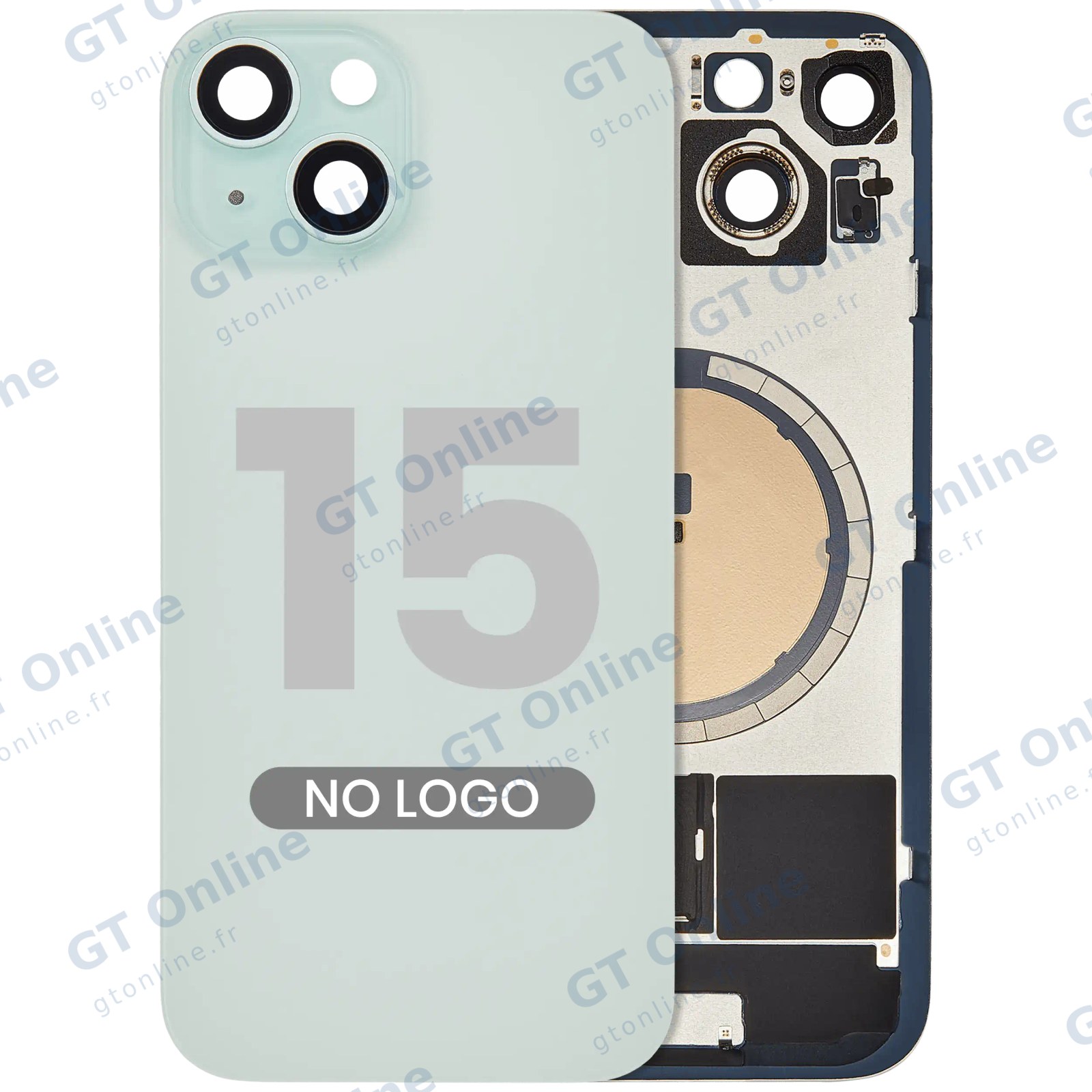 Vitre arrière pour Apple iPhone 15 (sans logo, compatible, vert) — réf. 107183138938