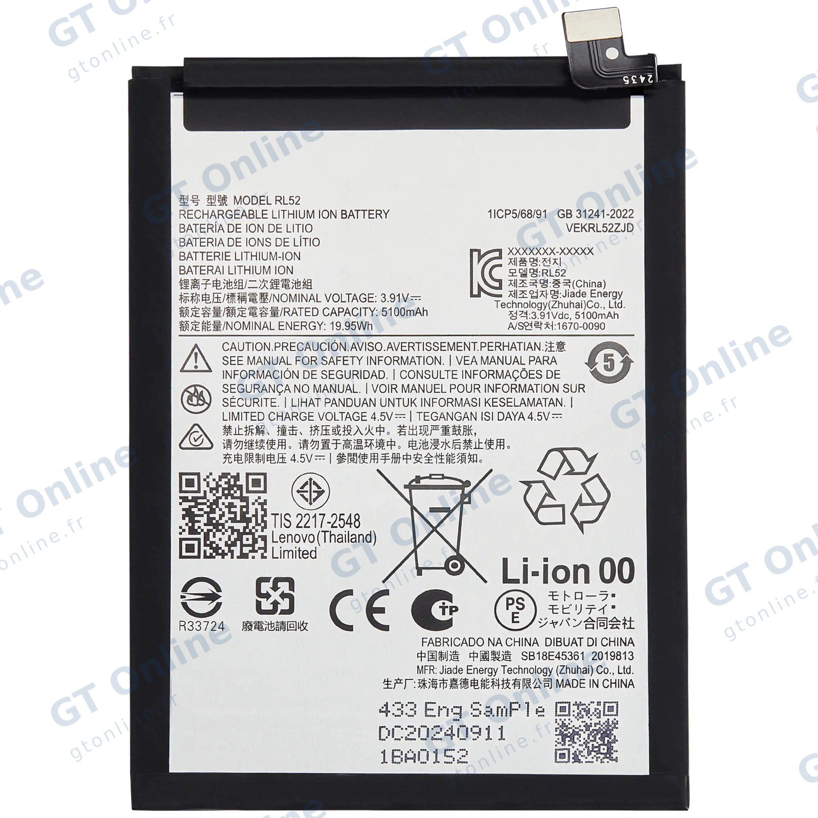 Batterie pour Motorola Moto E15 5G (XT2523-6) / G05 5G (XT2523-2) / G15 5G (XT2521) (RL52)