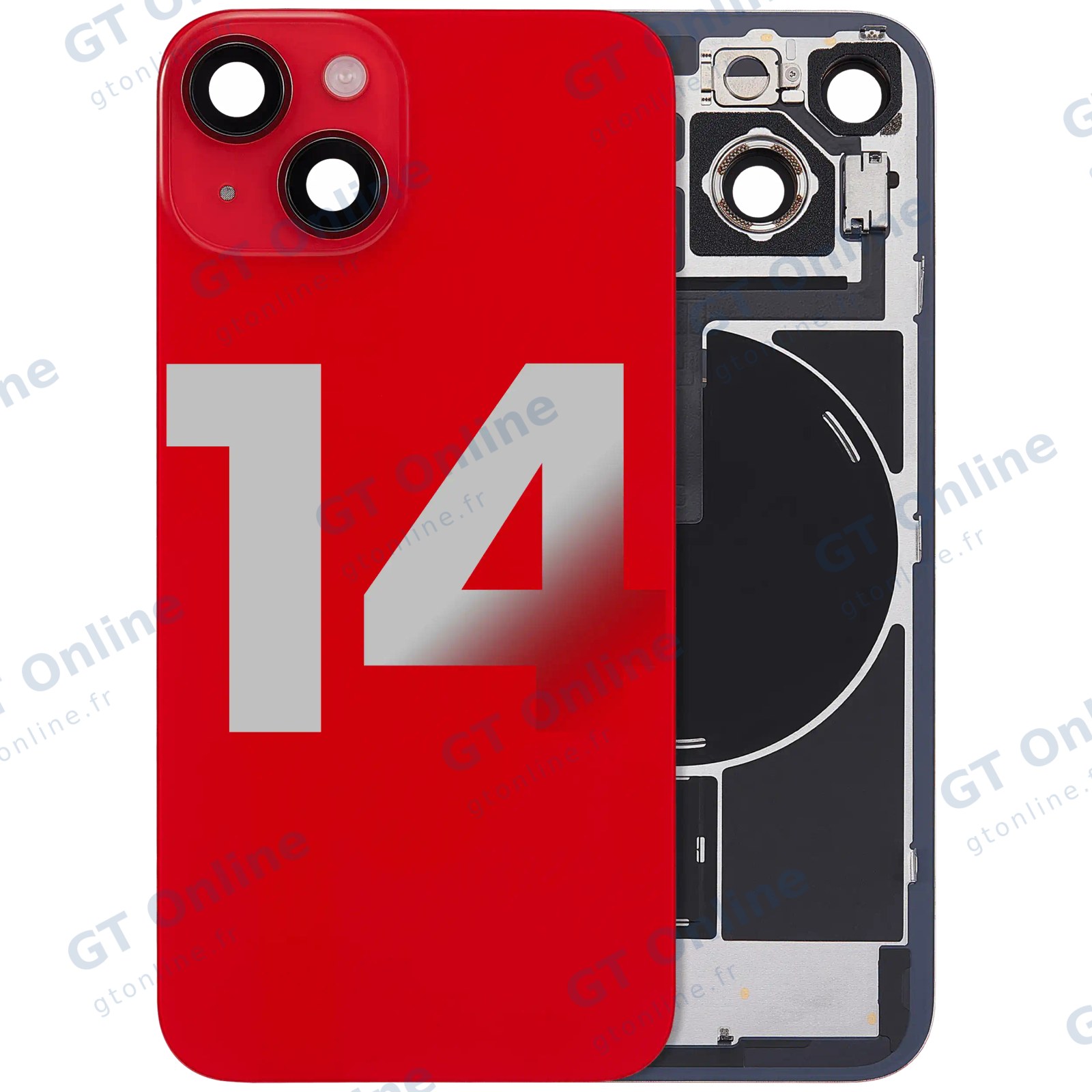 Vitre arrière pour Apple iPhone 14 (origine d'occasion — grade A, rouge)