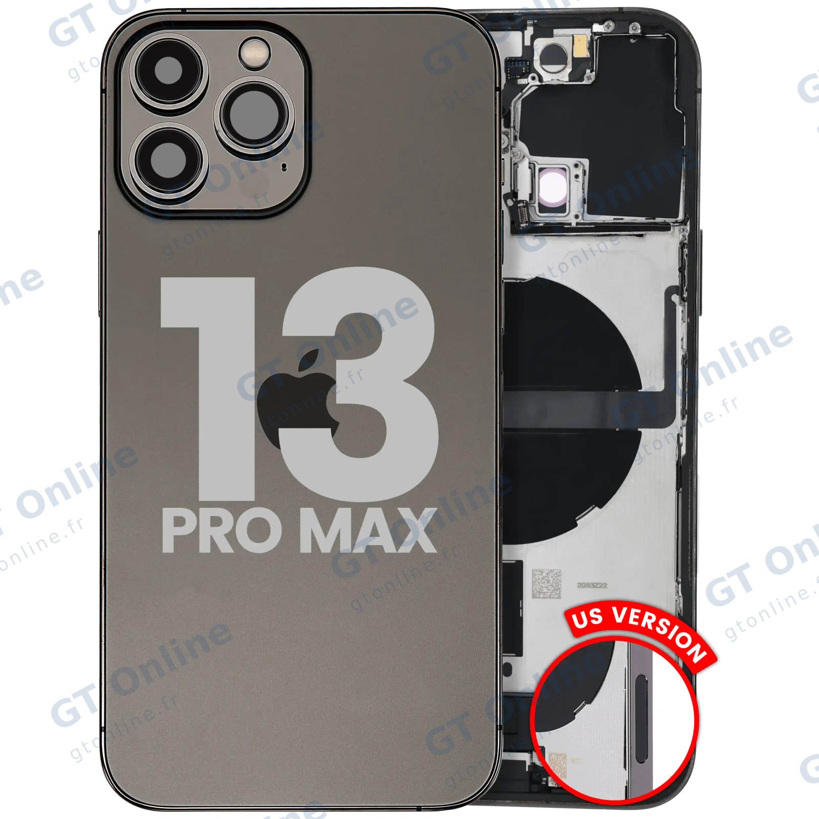Châssis pour Apple iPhone 13 Pro Max (version US, origine d'occasion — grade A, graphite)