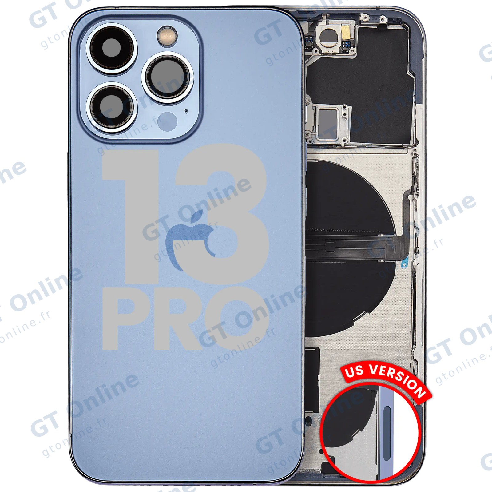 Châssis pour Apple iPhone 13 Pro (version US, origine d'occasion — grade B, Sierra Blue)