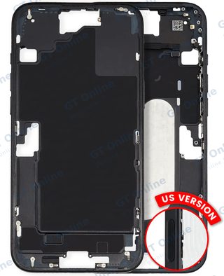 Châssis pour Apple iPhone 16 Plus (version US, origine d'occasion — grade A, noir)