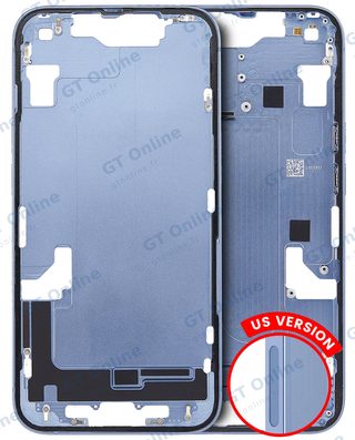Châssis pour Apple iPhone 14 (version US, origine d'occasion — grade A, bleu)