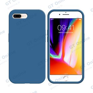 Coque Silicone Compatible pour Apple iPhone 7 Plus/iPhone 8 Plus (#20) Bleu Marine