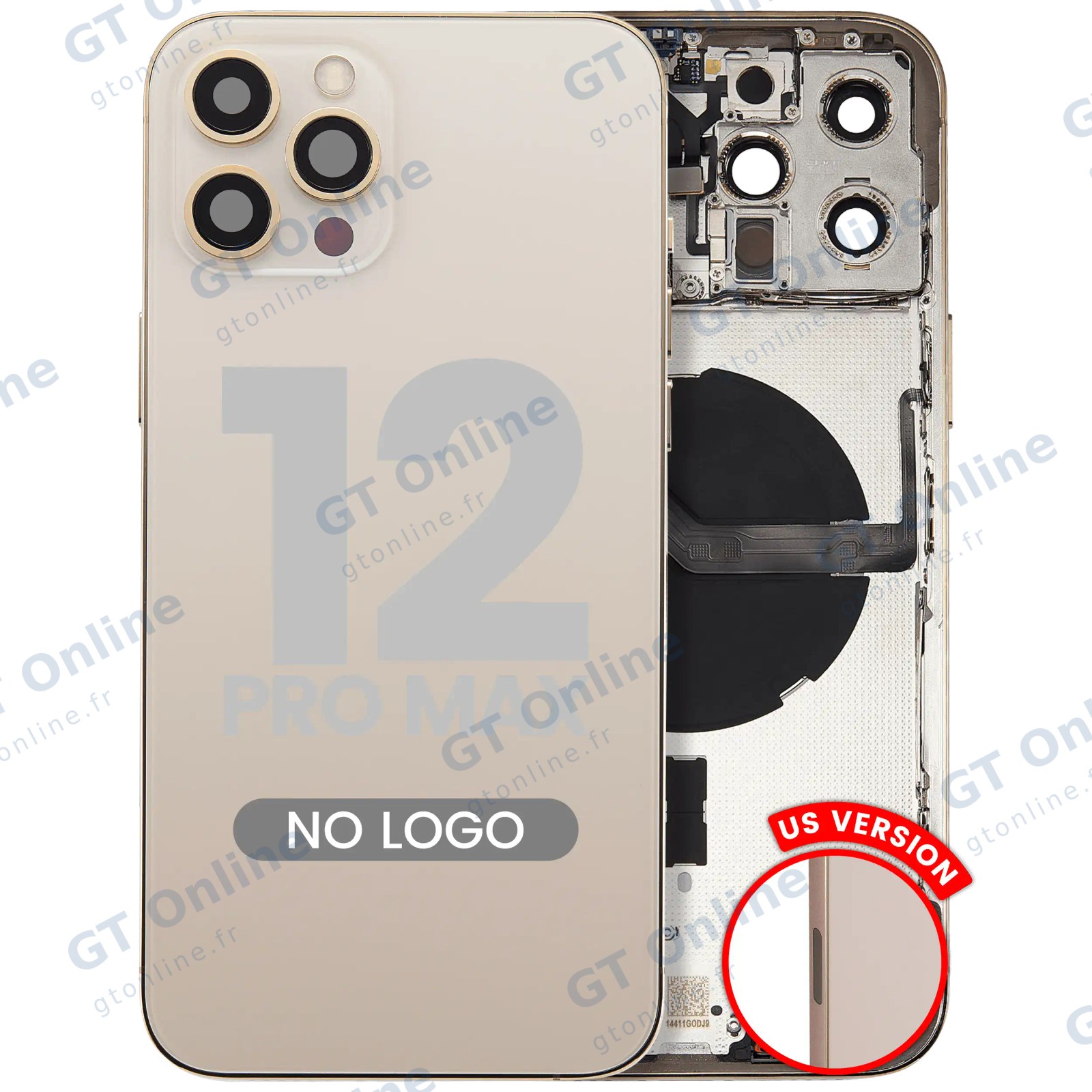 Châssis pour Apple iPhone 12 Pro Max (version US, compatible premium, or)