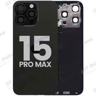 Vitre arrière pour Apple iPhone 15 Pro Max (origine d'occasion — grade B, titane noir)