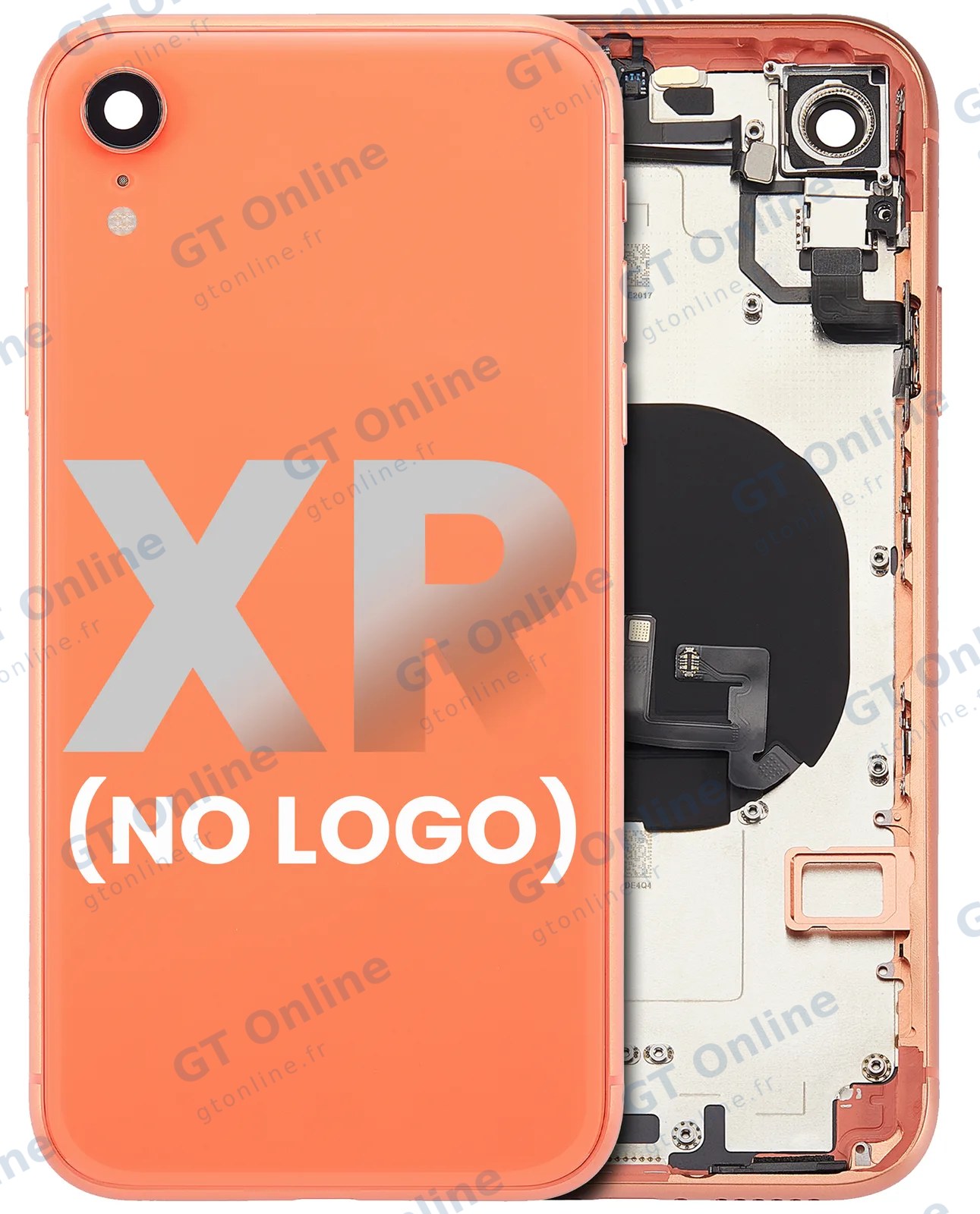 Châssis pour Apple iPhone XR (sans logo, compatible premium, Coral)