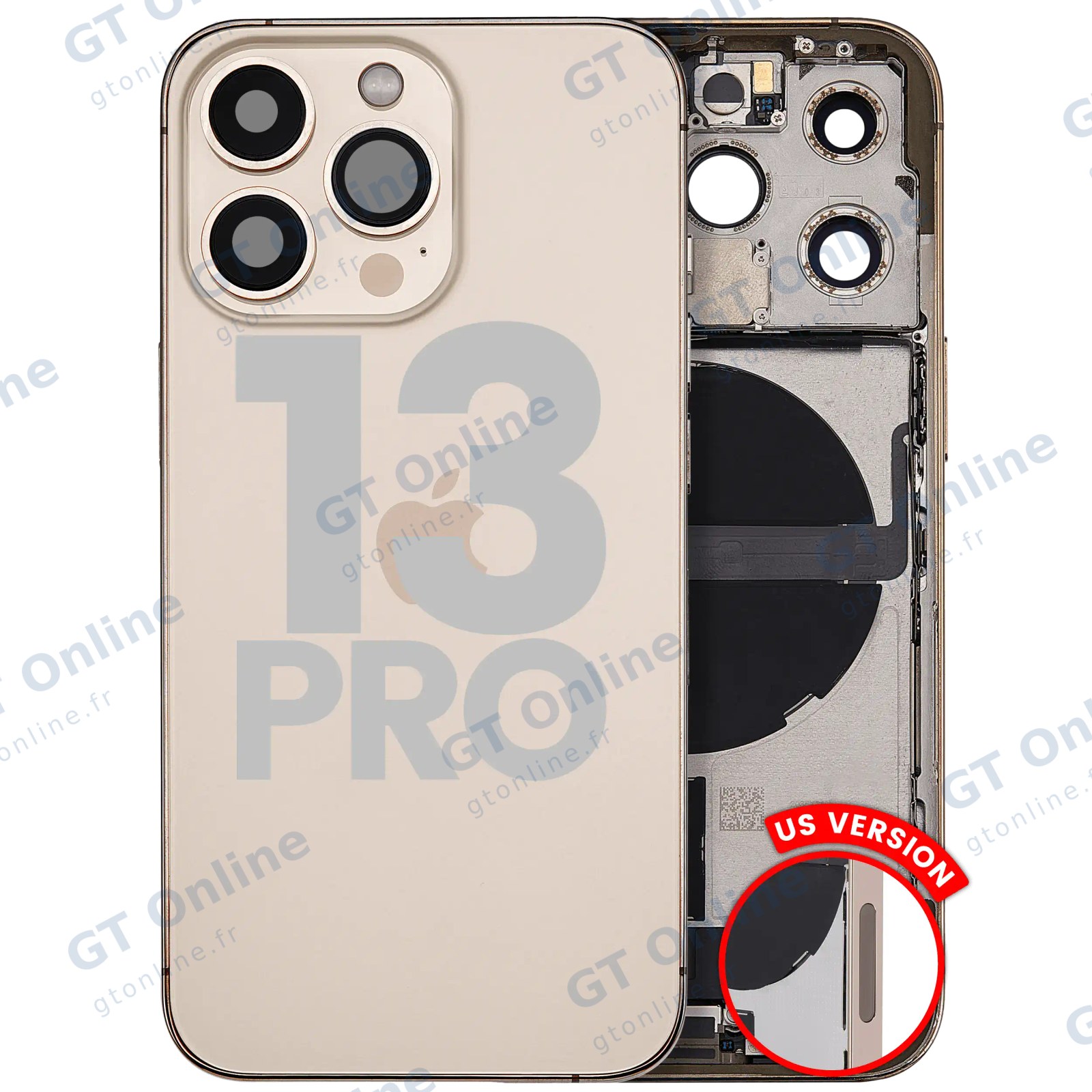 Châssis pour Apple iPhone 13 Pro (version US, origine d'occasion — grade B, or)