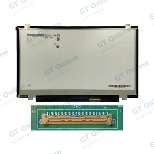 Dalle Ordinateur Portable 14.0" Slim HD (1366x768) LCD 60Hz, LVDS 40pin Droite 25mm, Fixation Haut Bas ~320mm
