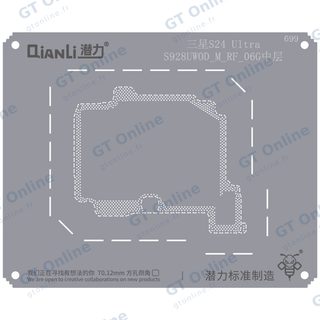 Pochoir de rebillage Qianli Bumblebee QS699 pour couche intermédiaire Samsung S24 Ultra (S928UWODMRF06G)
