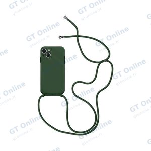 Coque Silicone avec Cordon Apple iPhone 15 Plus (10) Vert Foncé