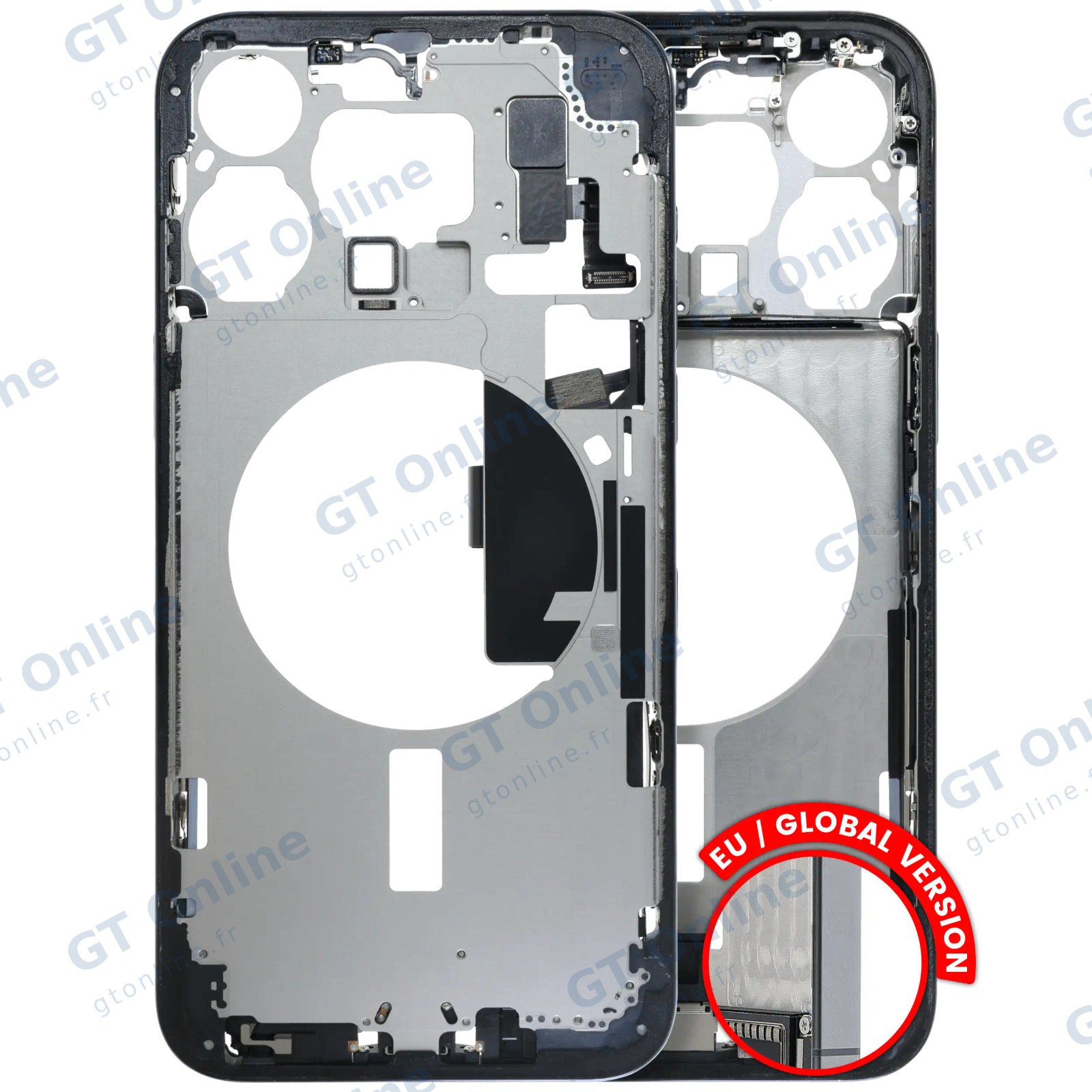 Châssis pour Apple iPhone 15 Pro Max (version EU, origine d'occasion — grade B, Blue Titanium)