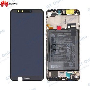 Bloc Écran Complet avec Châssis et Batterie Original Huawei Y9 2018 02351VFR 02351VFS Noir