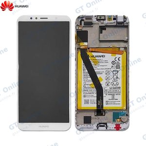 Bloc Écran Complet avec Châssis et Batterie Original Huawei Y6 2018 02351WLK Blanc