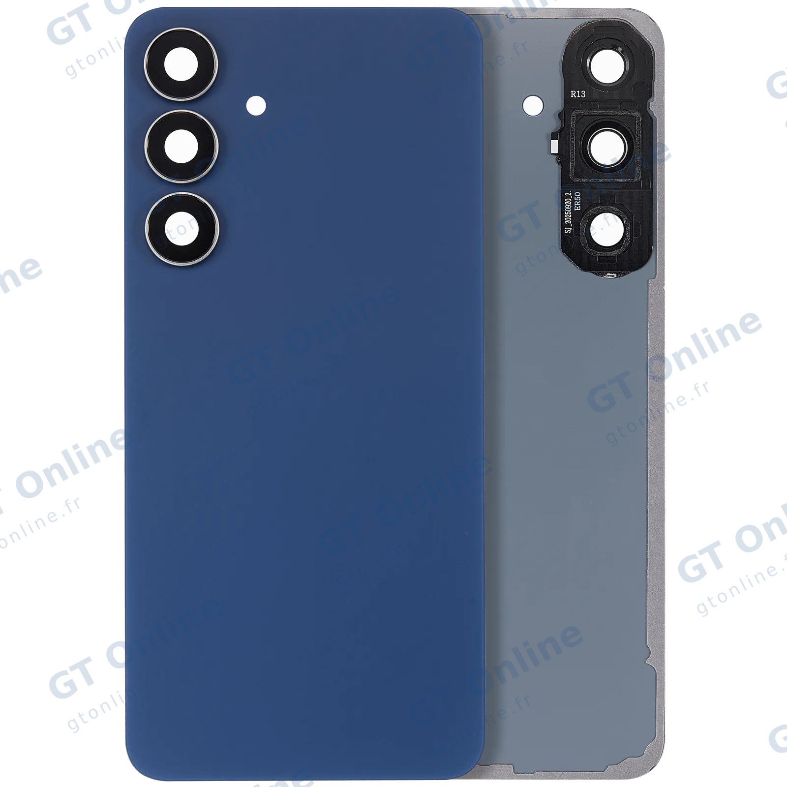 Vitre arrière pour Samsung Galaxy S25 FE (sans logo, compatible premium, Navy)
