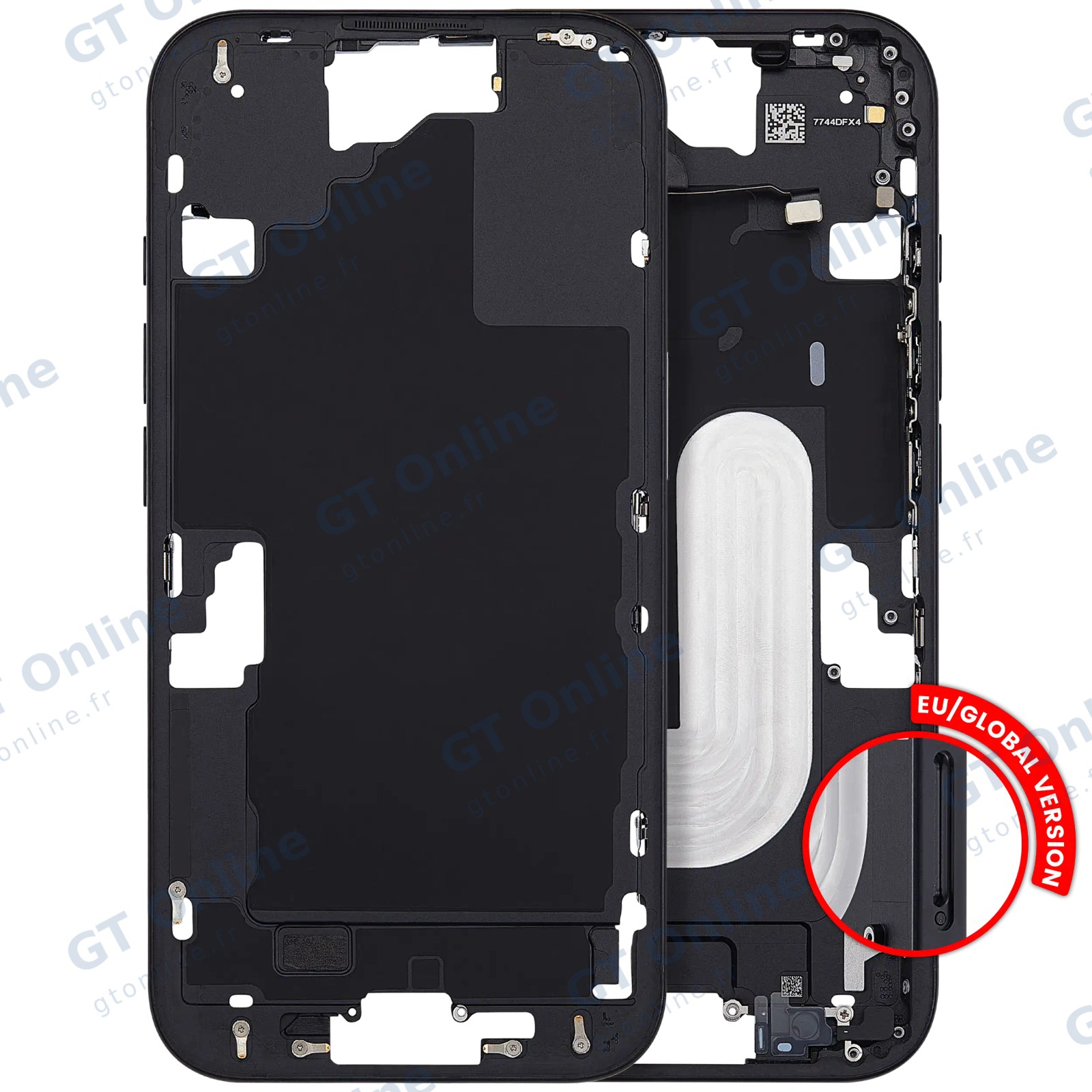 Châssis pour Apple iPhone 16 (version EU, compatible premium, noir)