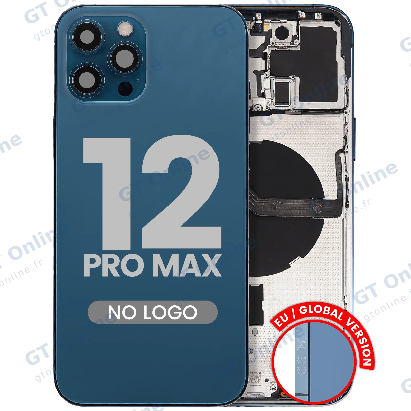 Châssis pour Apple iPhone 12 Pro Max (version EU, compatible premium, Pacific Blue)
