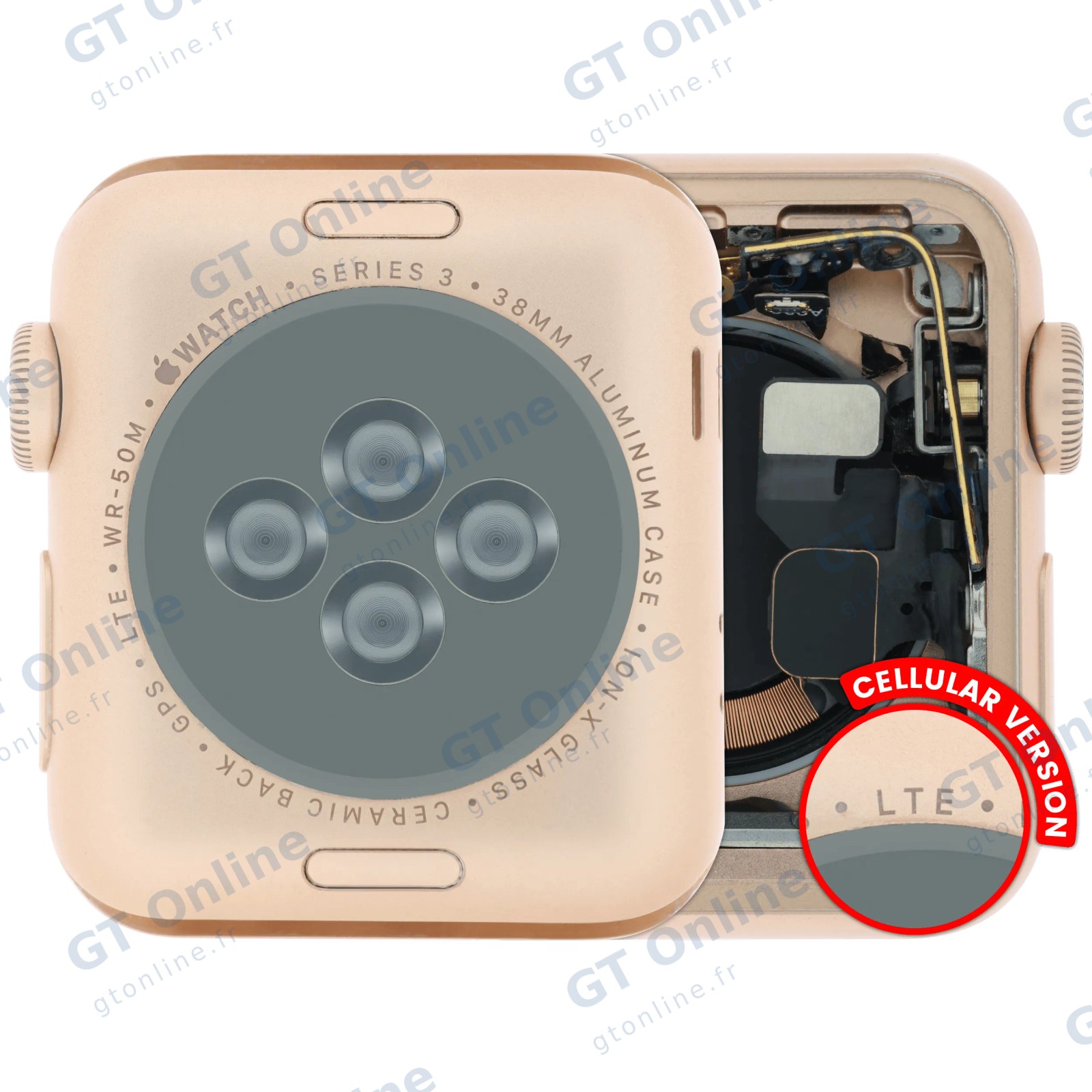Châssis pour Apple Watch Series 3 (38MM) (origine d'occasion — grade A, Cellular Version, Aluminum / Rose Gold)