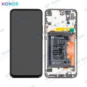 Bloc Écran Complet avec Châssis et Batterie Original Honor 9X 02353DNV Noir Carbone