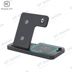 Support de Charge Sans Fil pour Smartphone Kuulaa Z80 4 en 1 Noir