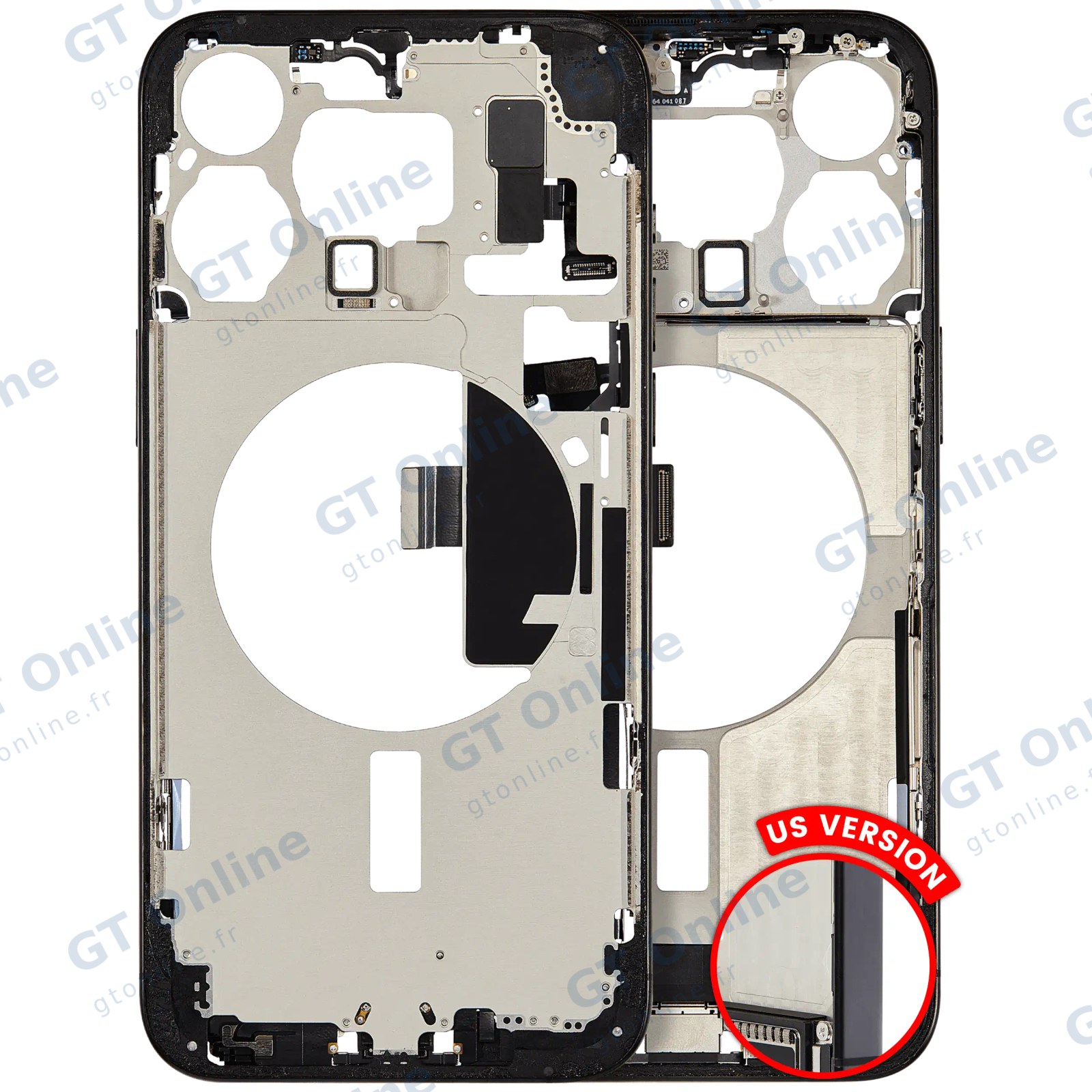 Châssis pour Apple iPhone 15 Pro Max (version US, origine d'occasion — grade B, titane noir)