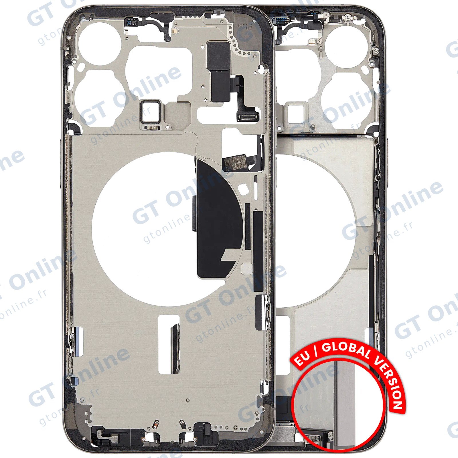 Châssis pour Apple iPhone 15 Pro Max (version EU, origine d'occasion — grade B, titane naturel)