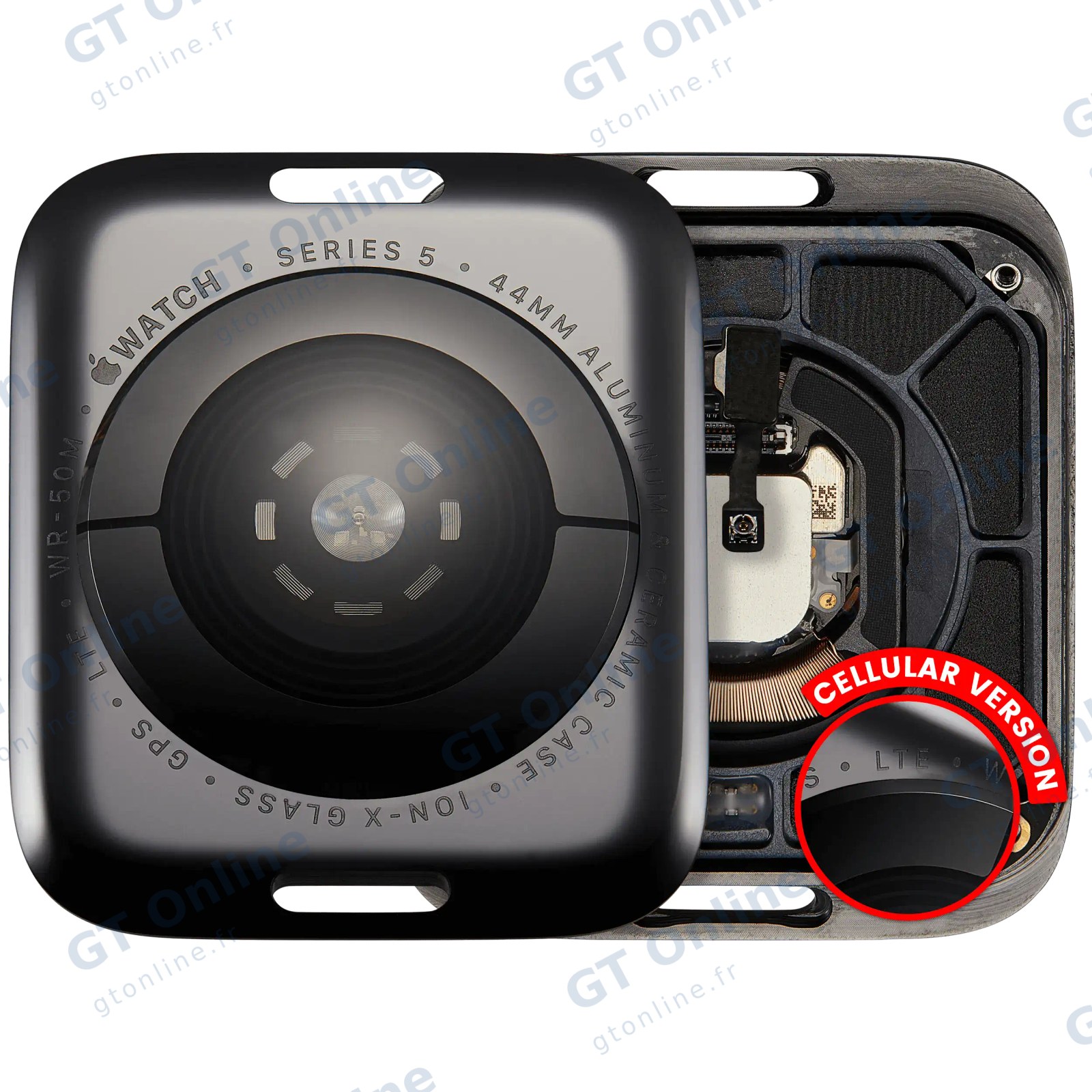 Vitre arrière pour Apple Watch Series 5 (44mm) (LET Version, Aluminum / Space Black)