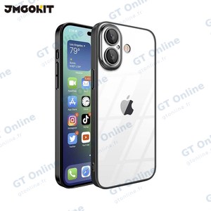 Coque de Protection Crystal Glass JMGOKIT pour Apple iPhone 16 Plus Noir
