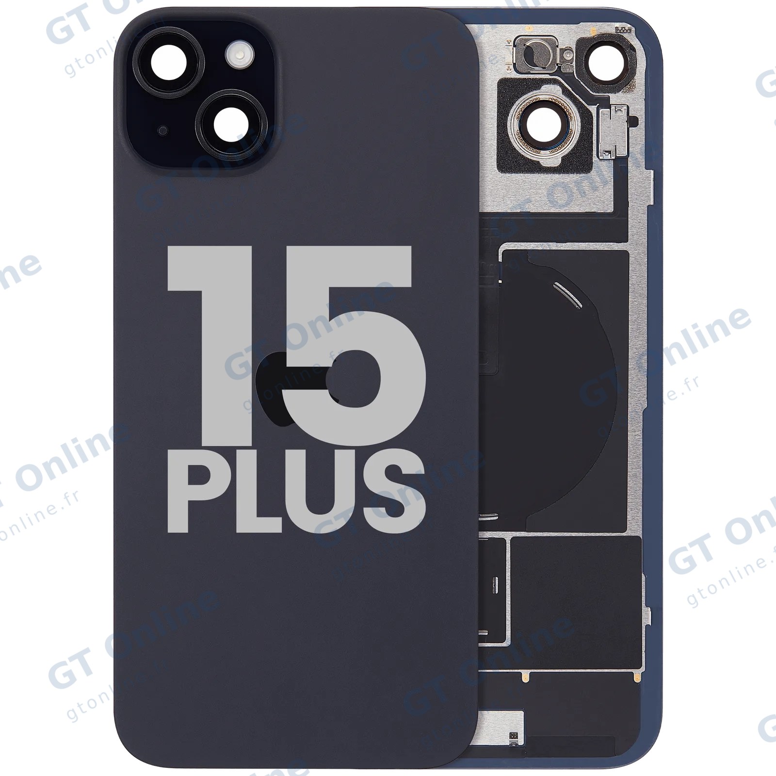 Vitre arrière pour Apple iPhone 15 Plus (origine d'occasion — grade B, noir)