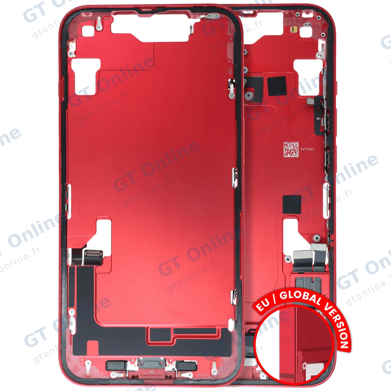 Châssis pour Apple iPhone 14 (version EU, origine d'occasion — grade B, rouge)