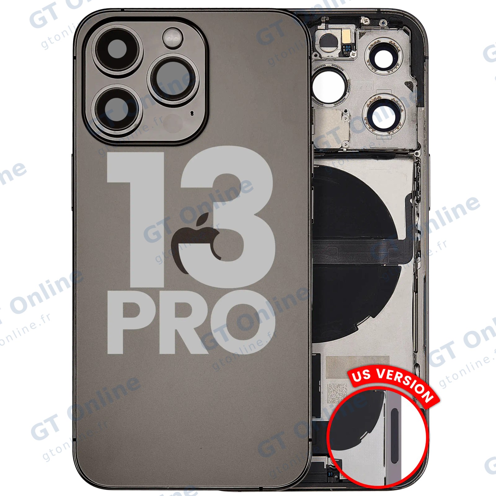 Châssis pour Apple iPhone 13 Pro (version US, origine d'occasion — grade B, graphite)