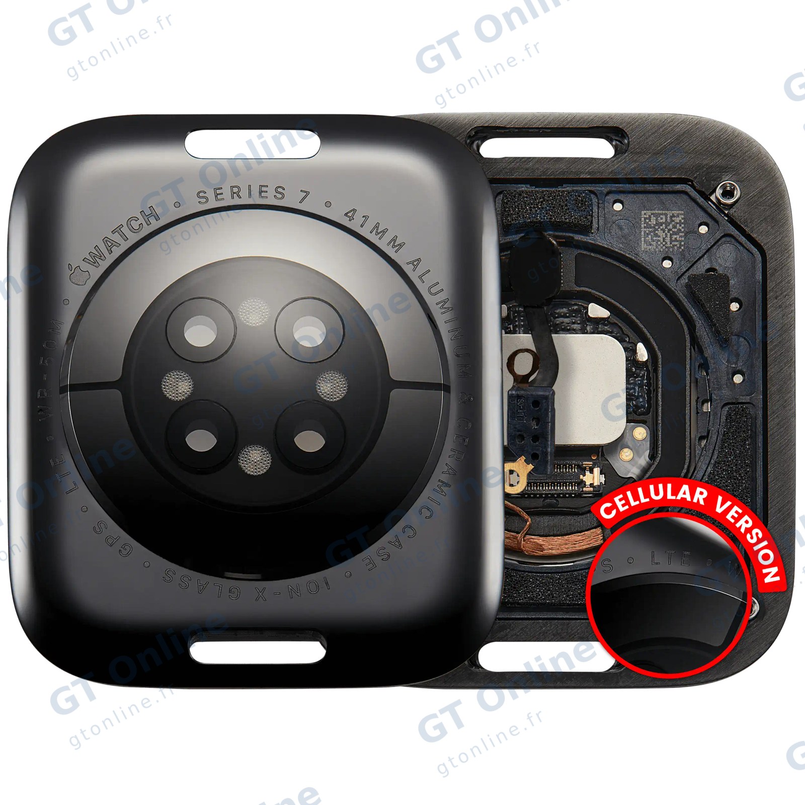 Vitre arrière pour Apple Watch Series 7 (41mm) (LET Version, Aluminum / Space Black)