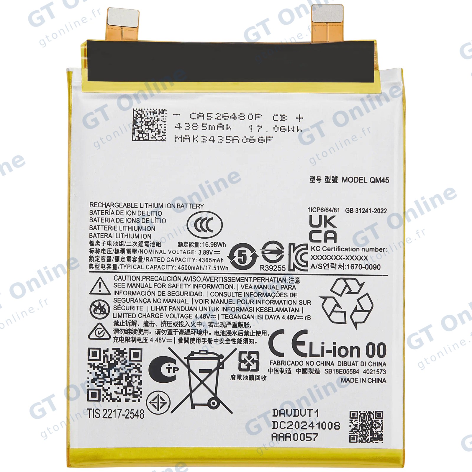 Batterie pour Motorola Moto Edge 50 Pro (XT2403 / 2024) (QM45)