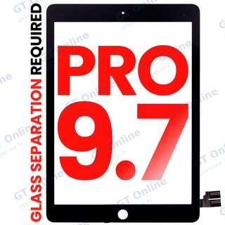 Vitre tactile pour Apple iPad Pro 9.7" (OCA préinstallé, séparation de la vitre requise, compatible premium, noir)