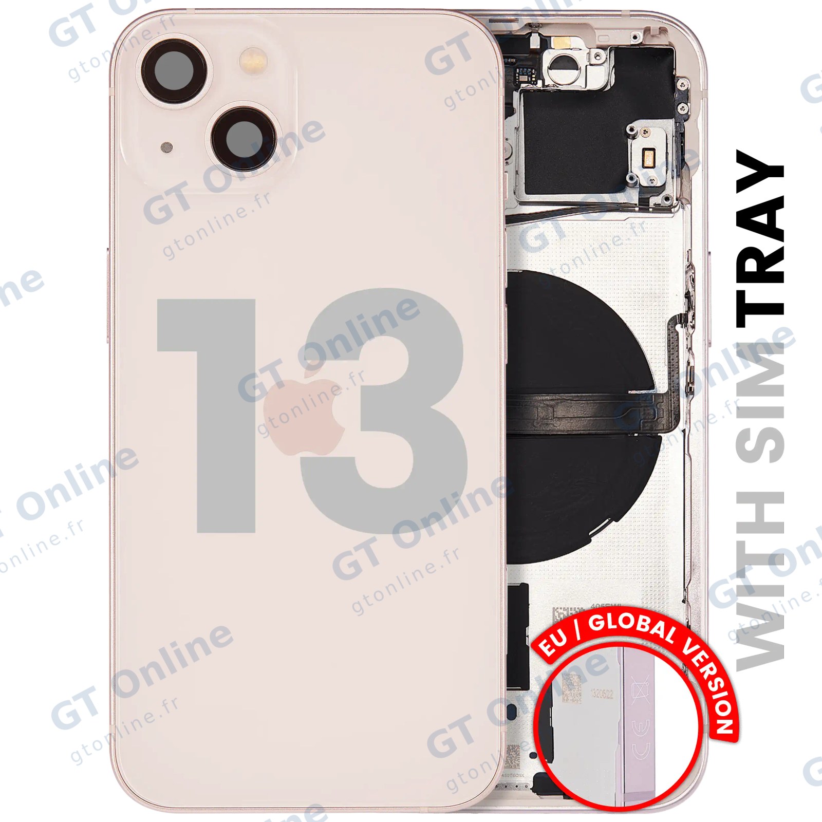 Châssis pour Apple iPhone 13 (version EU, origine d'occasion — grade B, rose) — réf. 107082075590